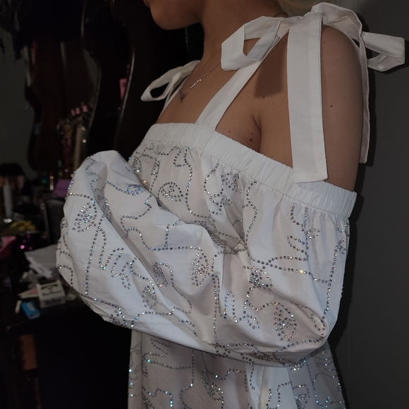 NWT Gorgeous Akira Face Off Boho Sparkling Chic Midi Dress - Picture 8 of 16